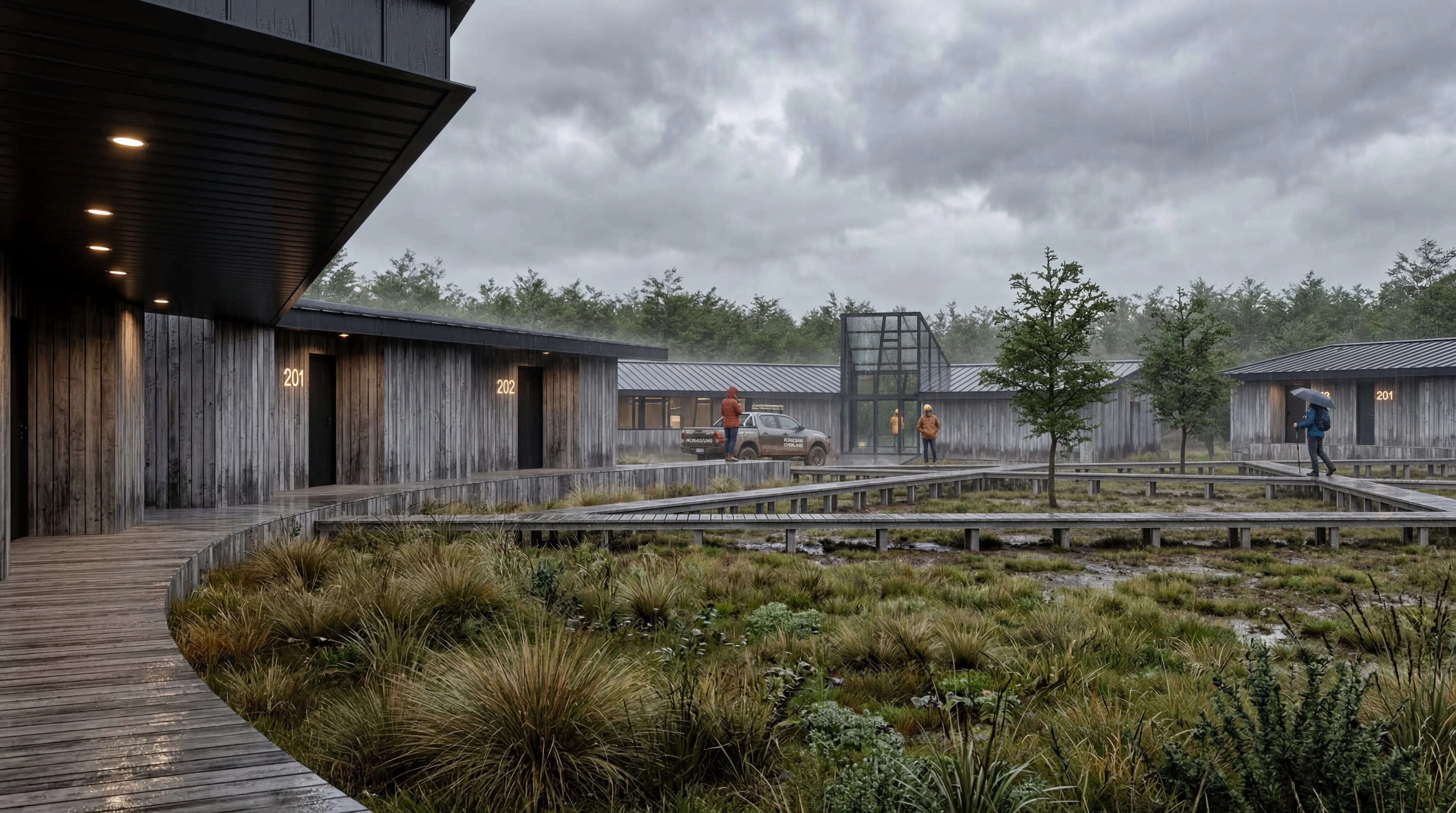 Render Vista de Hotel Montes De La Patagonia — PatagoniaBIM